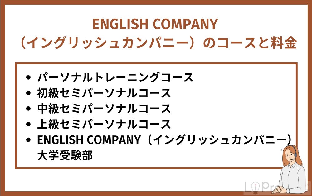 ENGLISH COMPANY（イングリッシュカンパニー）のコースと料金
