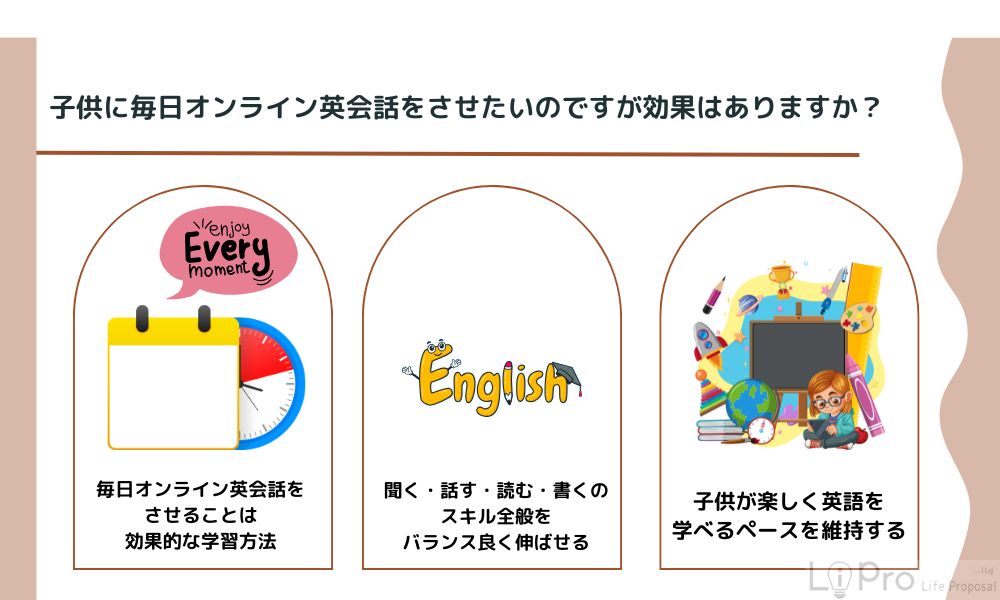 子供に毎日オンライン英会話をさせたいのですが効果はありますか？